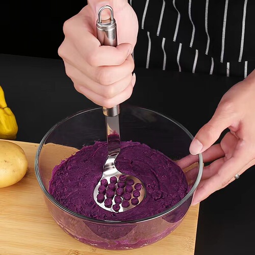 Stainless Steel Potato Press Kitchen Gadgets Purple Potato Press Household Baby Food Roller Factory Direct Sales