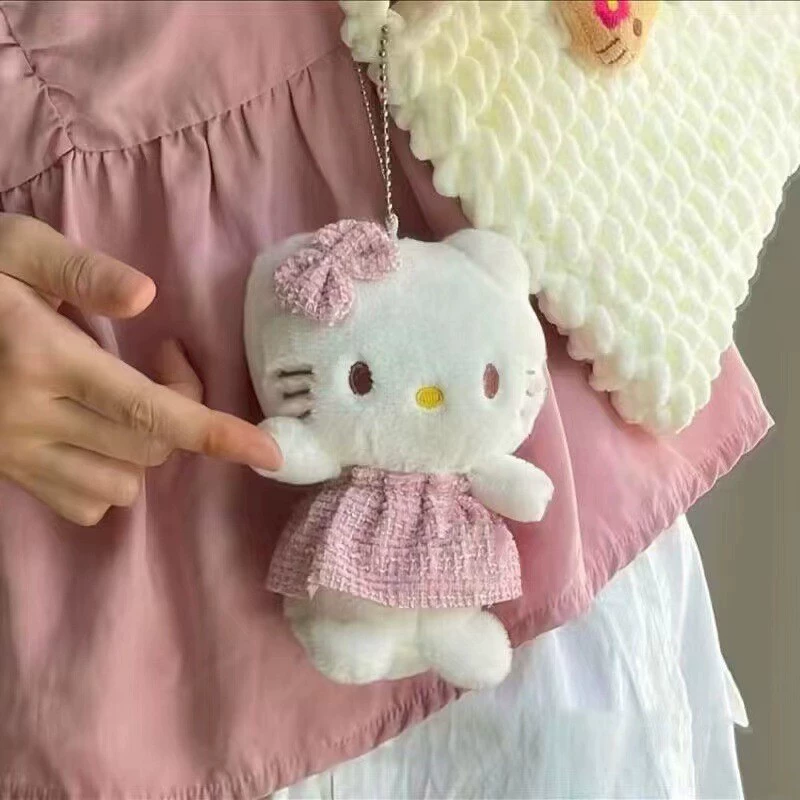 Плюшевая подвеска (Hello Kitty) милая ангельская брелок, розовая мягкая игрушка с крыльями, цепочка или кольцо