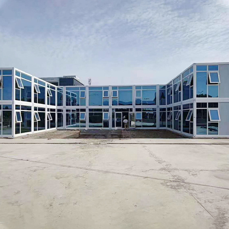 Sitio de construcción vivienda de contenedores empaquetado casa de caja móvil edificio de oficinas casa de contenedores de placa de acero de color