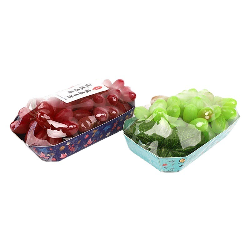 Фруктовый магазин супермаркета Тип коробка шлюпки подарка клубники Лыче подноса плода виноградины коробки устранимого плода упаковывая бумажная