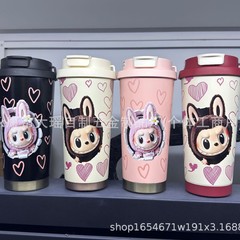 新しいラブ布漫画パターンステンレス鋼魔法瓶カップポータブルダブルドリンクコーヒーカップ高価値ウォーターカップ卸売