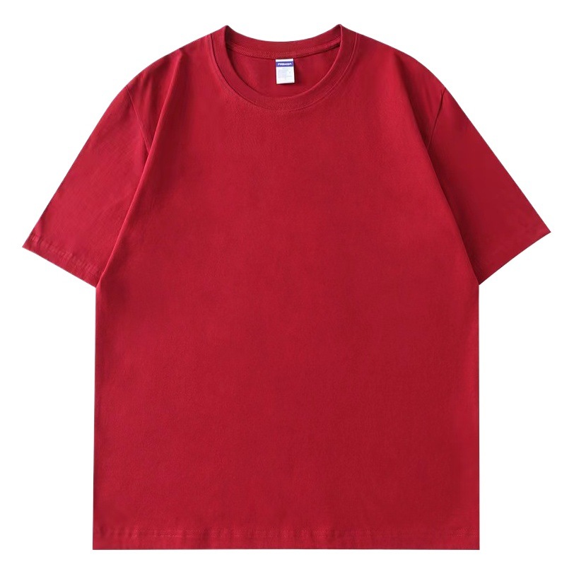 260 gramos de oversize color sólido pesado algodón suelto hombro camiseta hombres y mujeres con fondo Puerto viento cinco manguito hombro