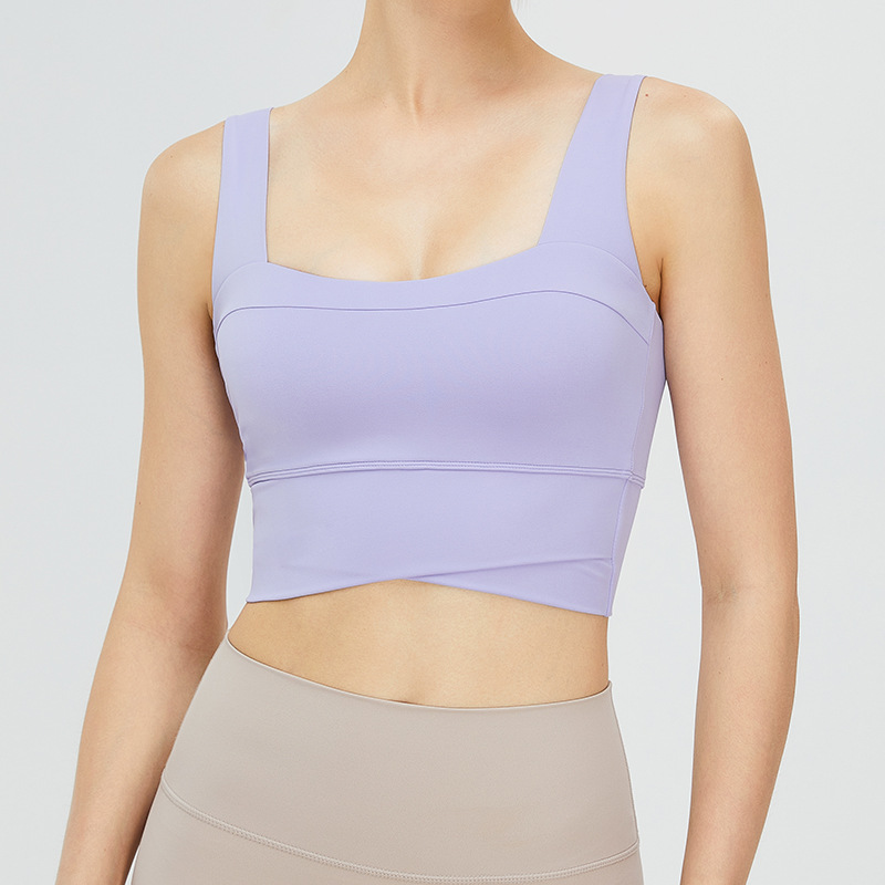 Europa y América transfronteriza desnudo sujetador de fitness de las mujeres U-cuello belleza espalda yoga Chaleco de alta resistencia a prueba de golpes ropa interior deportiva