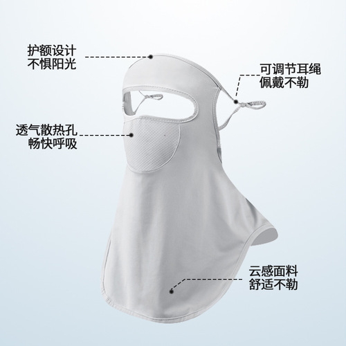 MEETSUNNY Summer Sunscreen Mask Women's Cycling Golf Ice Silk Veil Thin Face Protector Face Mask Facekini