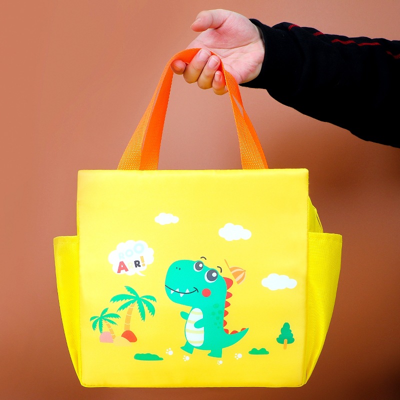 Bolsa de aislamiento térmico portátil de doble bolsillo de dibujos animados bolsas de almuerzo gruesas de aluminio bolsas de almuerzo para llevar al trabajo y la escuela bolsas de almuerzo bolsas de hielo transfronterizas