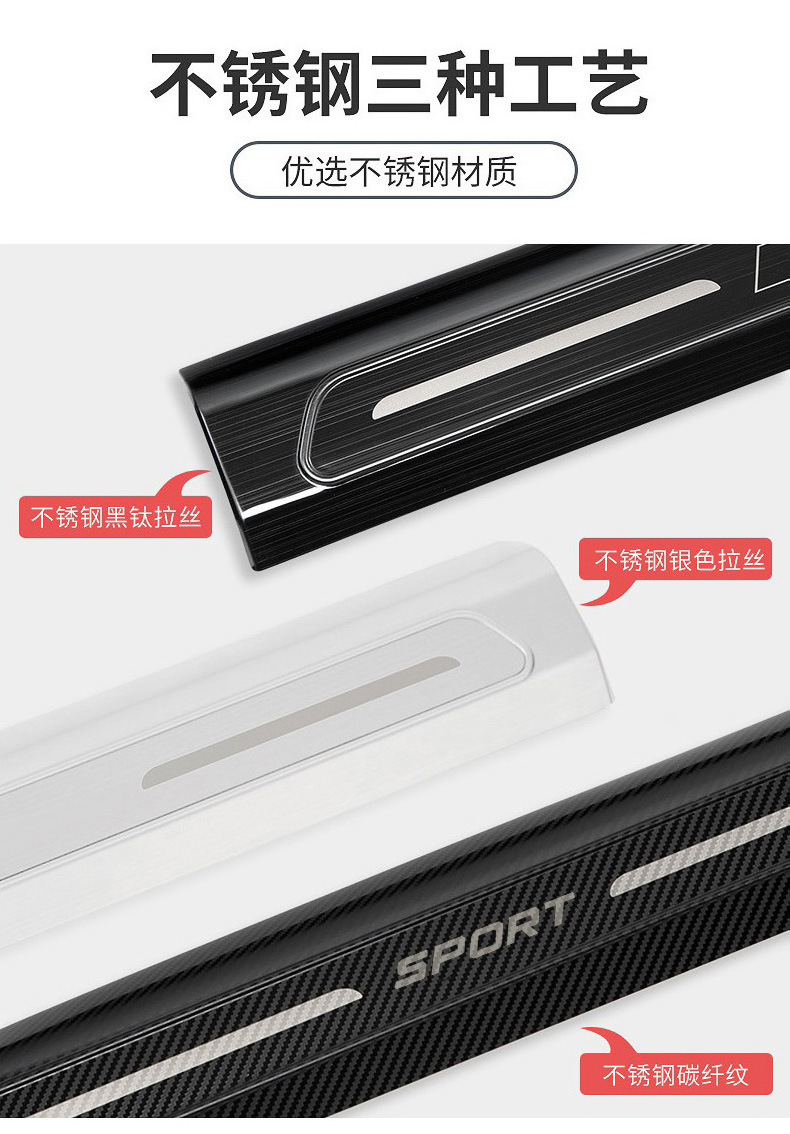 Suitable for Audi Door Sill Strip A6L/Q5L/A4L/A3L/Q3 Modified A7L Welcome Pedal A5 Interior Decoration