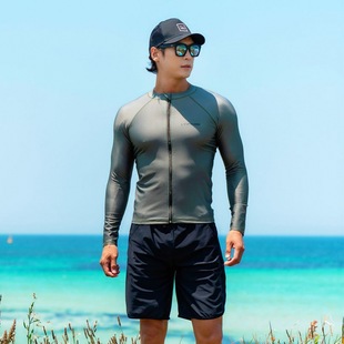 Men's Two-Piece Swimsuit with Sun Protection, Long-Sleeve Swimwear, Surfing Suit, Snorkeling Suit, Wetsuit, Swimwear Top, Jellyfish Suit, Nayou