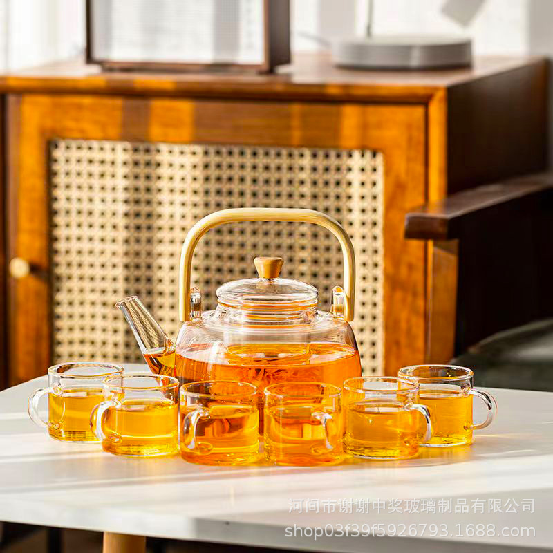 플랫 라이트 핸들 포트 + 6 컵