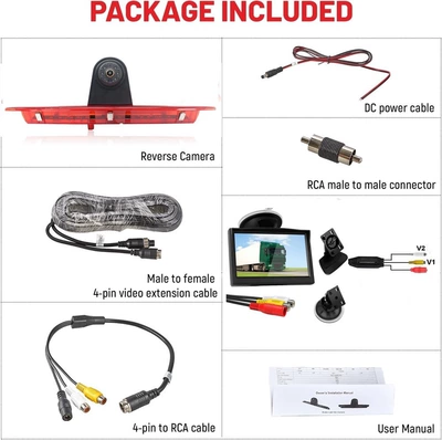 Vehicle camera — camera - 5inch-desktop-monitor-aviation-cable-high-position-reversing-camera