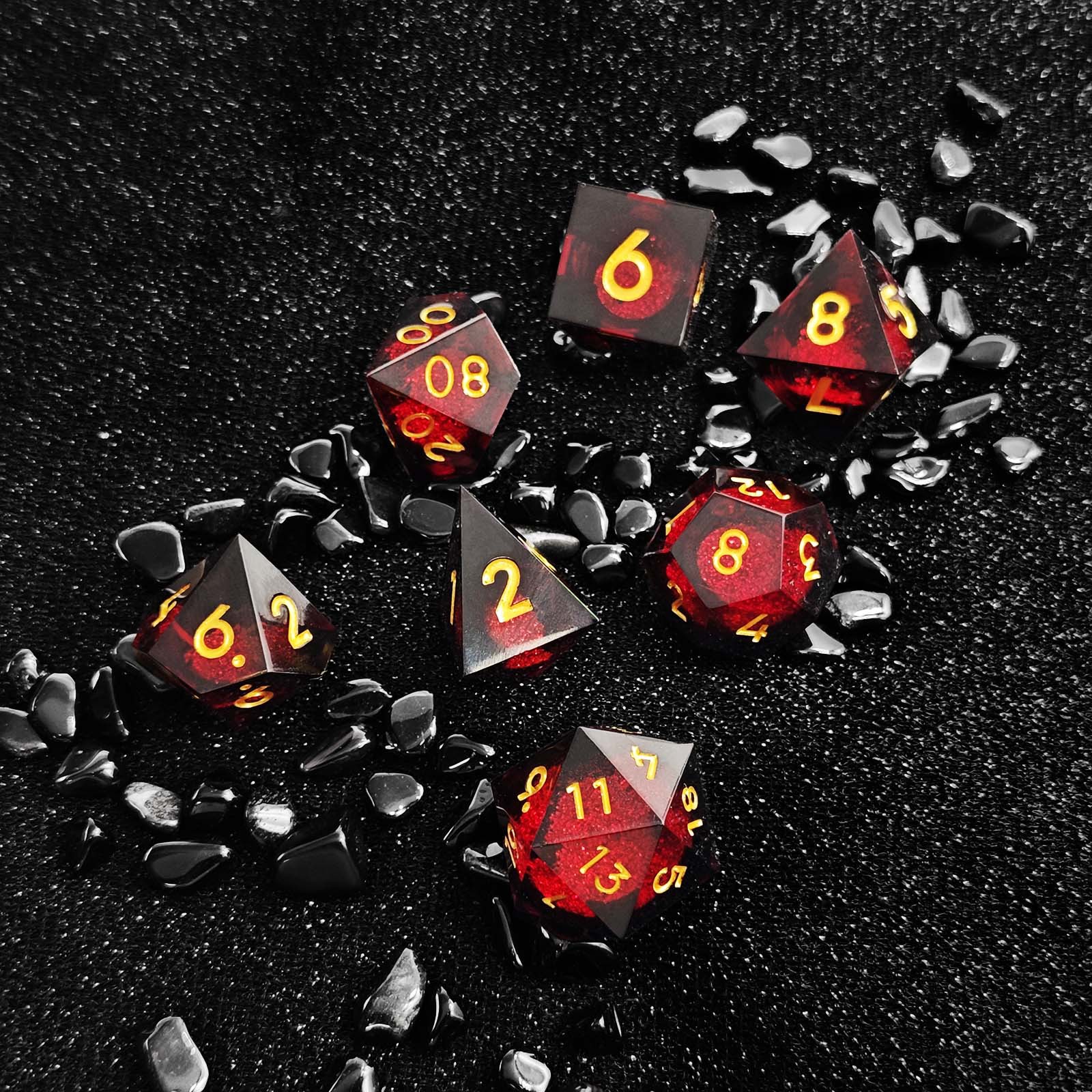 树脂散粉星云团多面体透明骰子 克苏鲁桌面教学游戏骰子 多色骰子