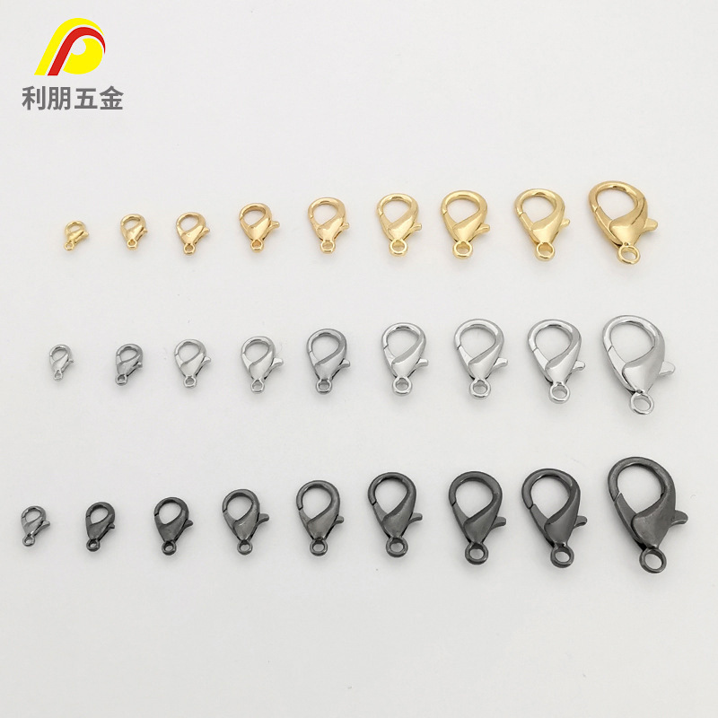 In stock zinc alloy lobster clasp DIY jewelry accessories electroplating necklace buckle bracelet connection buckle luggage key buckle