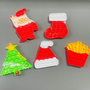 Christmas deratization pioneer decompression toy Santa Claus hat gloves Christmas tree cross-border wholesale fingertip Press