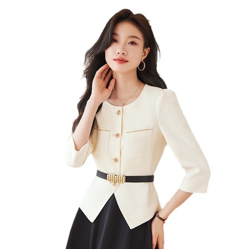 2024 Spring and Autumn New Women's Wear Socialite Xiaoxiang Style Slimming Short Top Waist A-Line Skirt Two-piece Suit