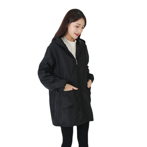 Winter Fleece-Lined Coverall Work Jacket Waterproof Coverall Fleece-Lined Unisex Thick Stain-Proof Oil-Proof Kitchen Apron Long Sleeve