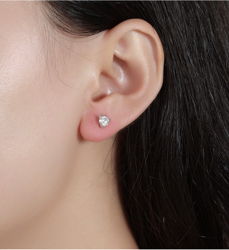 1g Weight 925 Sterling Silver Ear Needle Material Moissanite Inlay Material Ear Studs Classification 1 Pair Quantity Daily, Street Occasion 925 Sterling Silver Material Geometric Pattern All Seasons Season Unisex Gender Simple Style Style 1 Pair 925 Sterling Silver Moissanite Moissanite Earrings Geometric Ear Studs 9