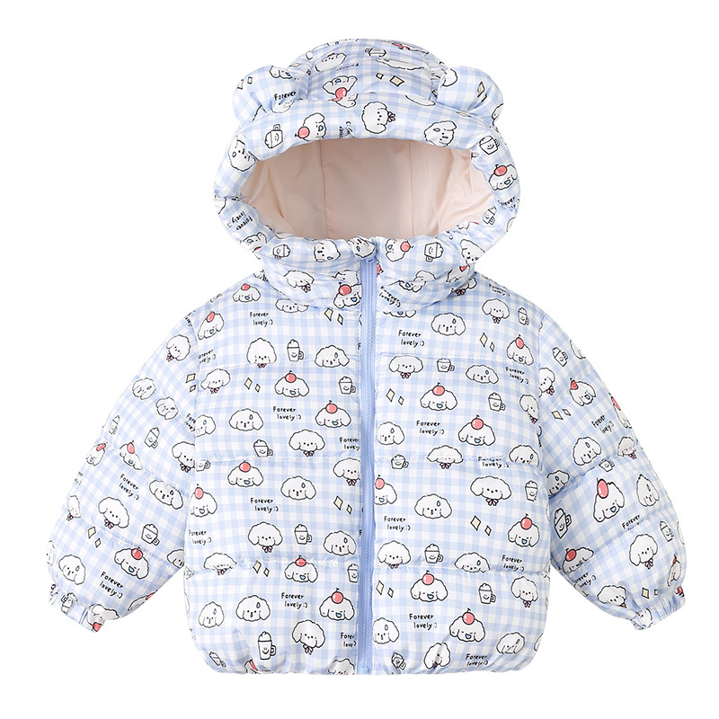 2025 otoño y invierno nuevos niños, niñas y niños pequeños y medianos ropa infantil adorable plumón ropa de algodón chaqueta de algodón