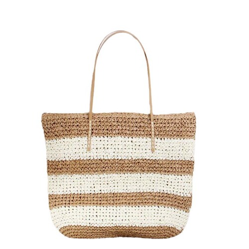 2016 Western and Eastern Fashion Color-Blocking Striped Women's Grass Weave Shoulder Bag Handbag Beach Bag
