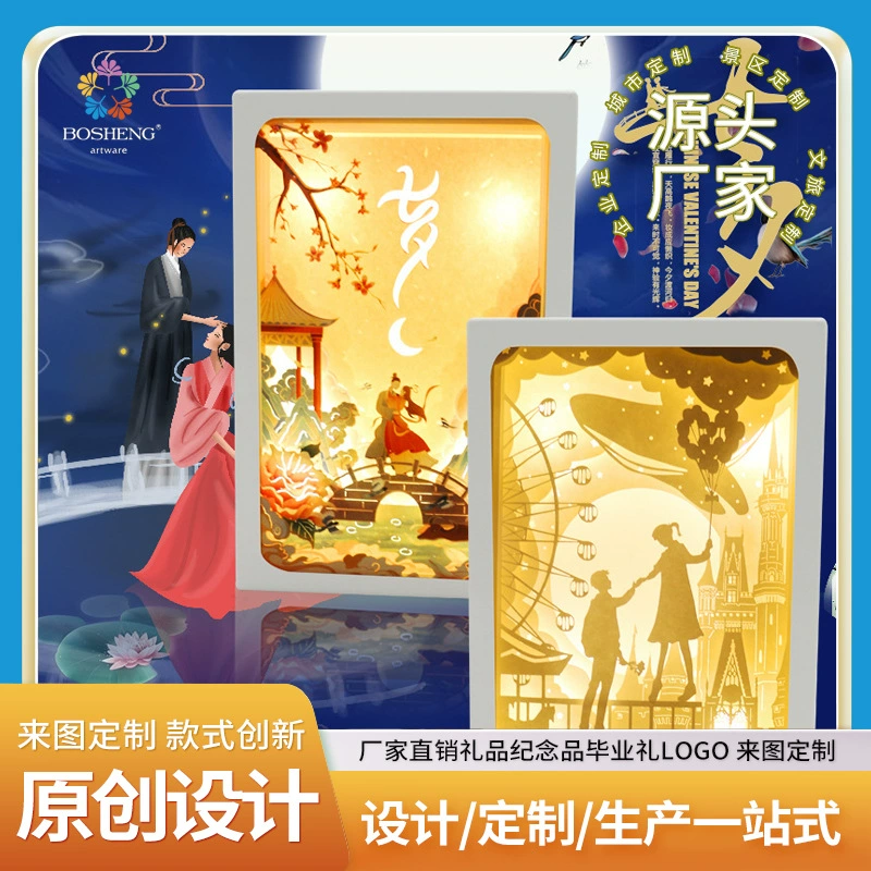 Заводская зарядка Подключаемая 3D лампа для резьбы по бумаге умный творческий набор для рисования DIY проекционная лампа ночник Мори лампа для резьбы по бумаге