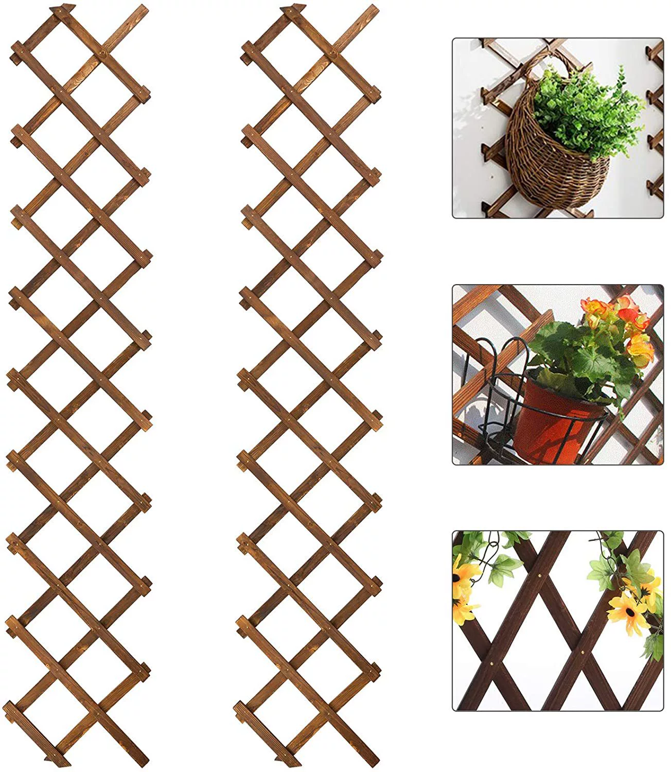 Трансграничный забор поддержки растений Ограждение Сетка Цветочный каркас Ограждение Вешалка для скалолазания для растений Деревянный забор Украшение