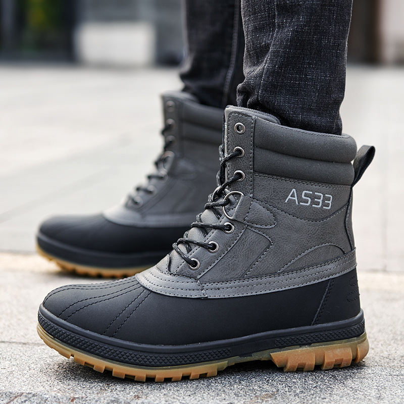 Men's Shoes large size lace up high top outdoor combat boots men's field training shoes autumn and winter new men's shoes_viptrois.com