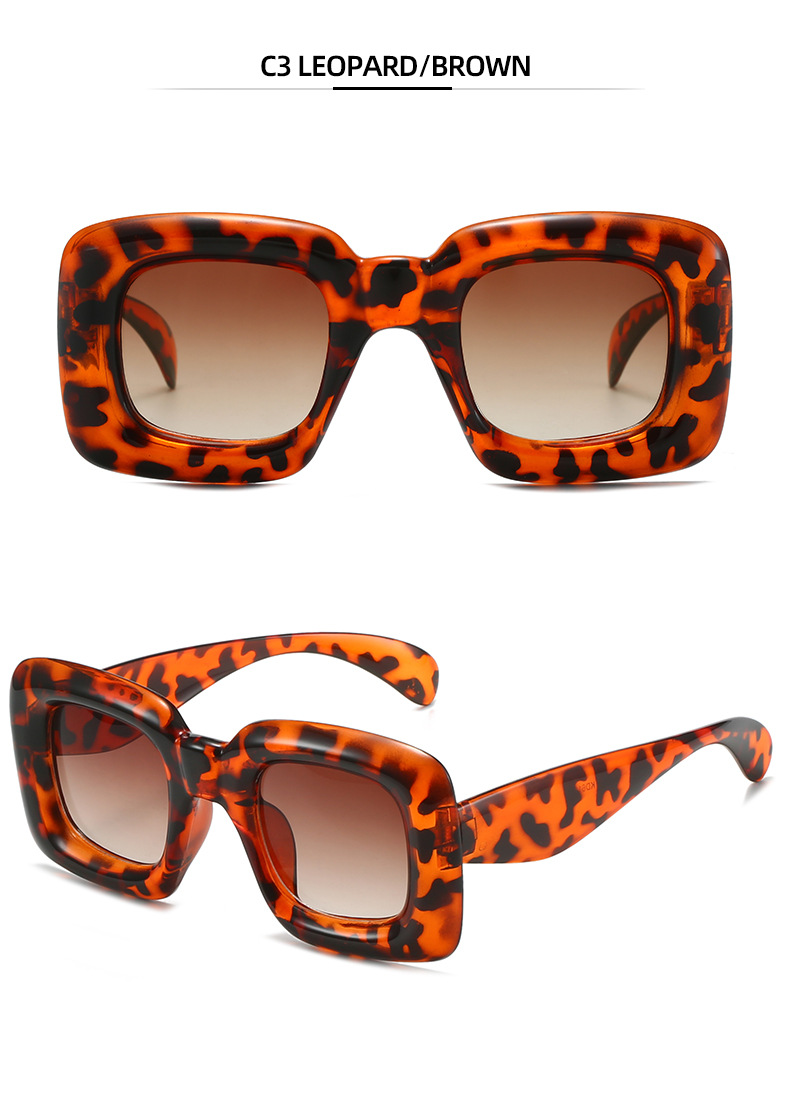 Fashion Style Fashion Solid Color Ac UV400 Protection Square Full Frame Women's Sunglasses
