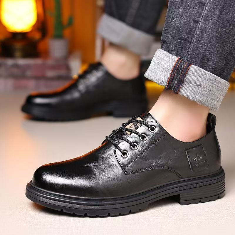 Casual Shoes for Men in Autum New Retro Style British Style Business Leather Shoes One-Leg Soft-Soled Work Shoes Driving Shoes for Men