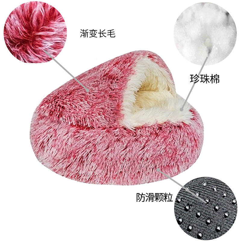 Invierno cálido Shell semi-cerrado gato nido mascota gato cama semi-rodeado nido de perro cerrado nido de gato entrega estándar