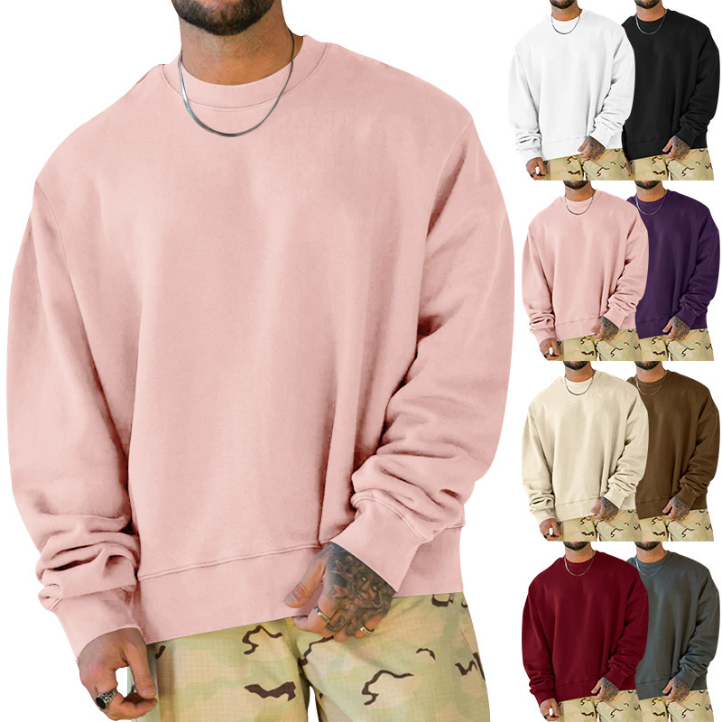 Sweater autumn new men's long sleeved pullover thick and versatile round neck sweater_voghion.com