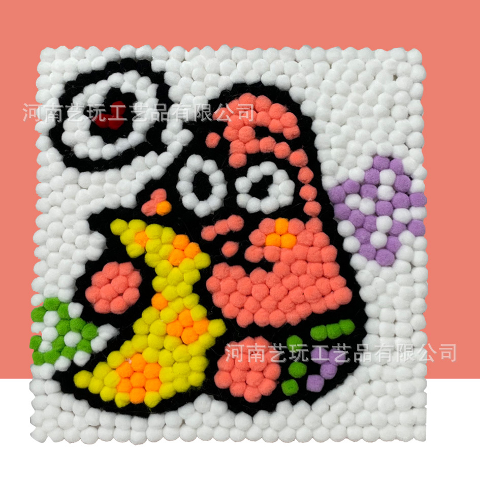 MQH20-023 / 20*20cm（实木内框+画布+毛球材料包）