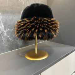 跨境仿皮草貉子毛蒙古帽大头围毛绒秋冬季新款加厚保暖平顶渔夫帽
