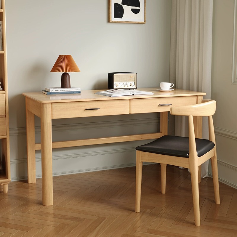 All Solid Wood Desk with Drawer Computer Desk for Junior High School Students Modern Simple Household Two-Person Learning Table Children's Economical All Solid Wood Desk with Drawer Computer Desk for Junior High School Students Modern Simple Household Two-Person Learning Table Children's Economical