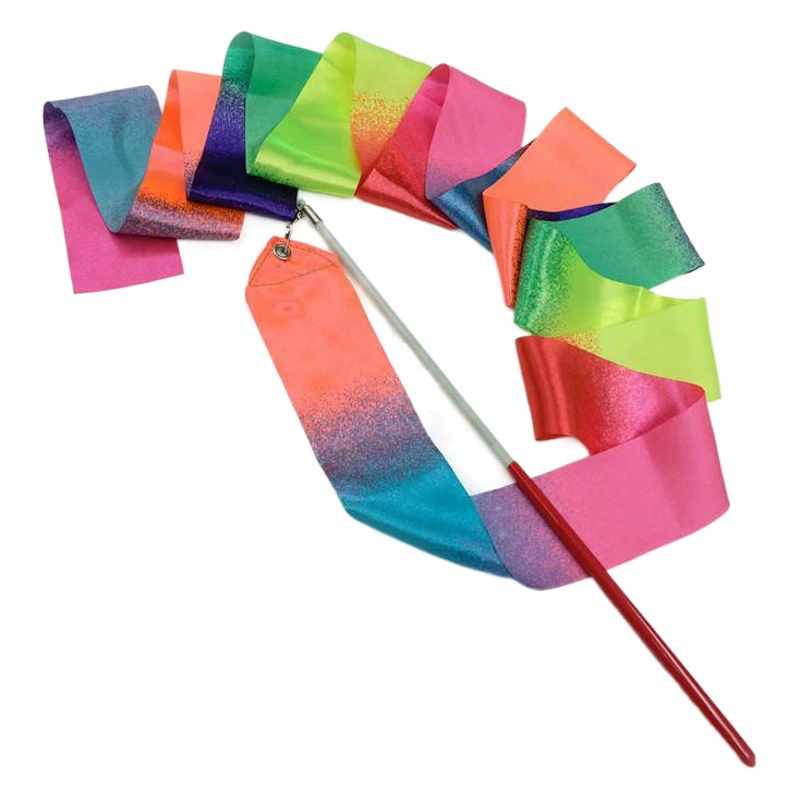 Прямая продажа с фабрики, гимнастическая лента, 4m градиентных цветов, обычная лента для танцев, лента для квадратного танца