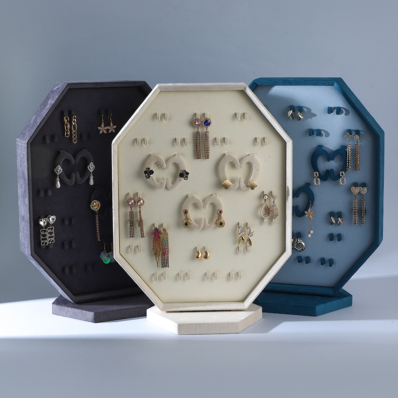 Gabinete de cabina combinado conjunto marco de joyería de doble cara pendientes giratorios marco de joyería anillo brazalete collar marco multipropósito