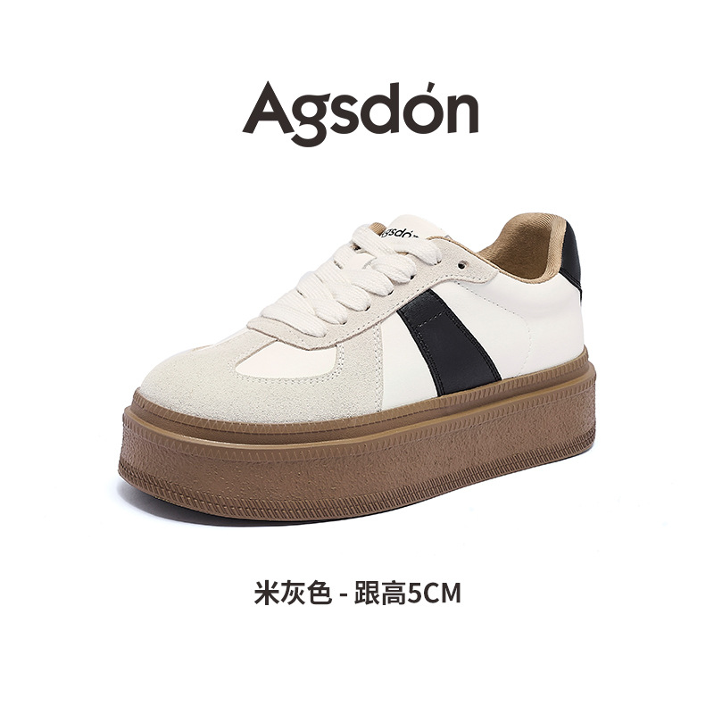 Augustion White Shoes Mujer 2025 Nuevo verano casual plataforma blanca zapatillas deportivas retro clásicas