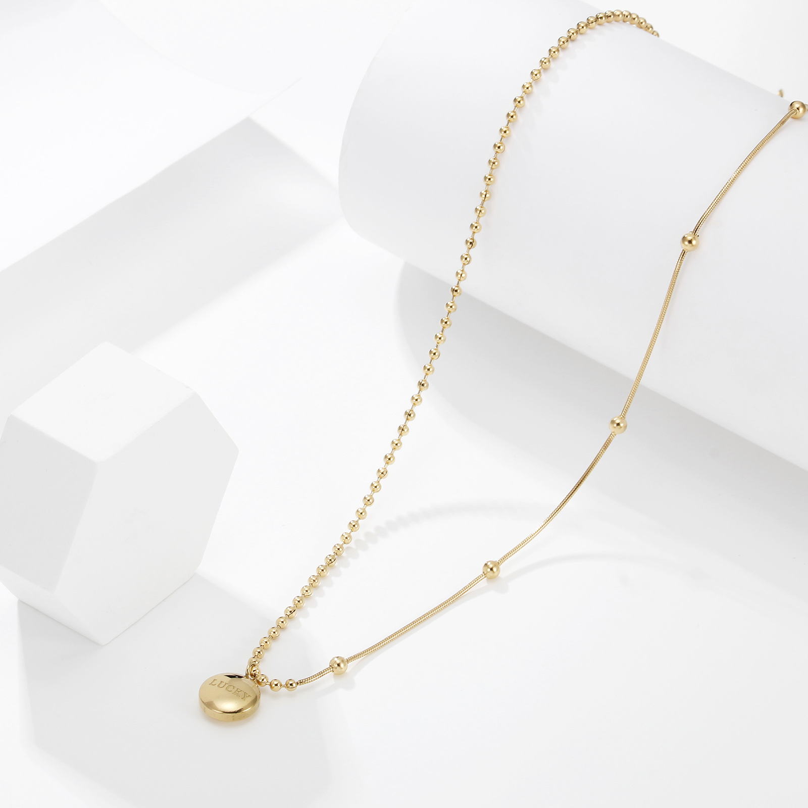 Modern Style Geometric Titanium Steel Necklace Plating Stainless Steel Necklaces