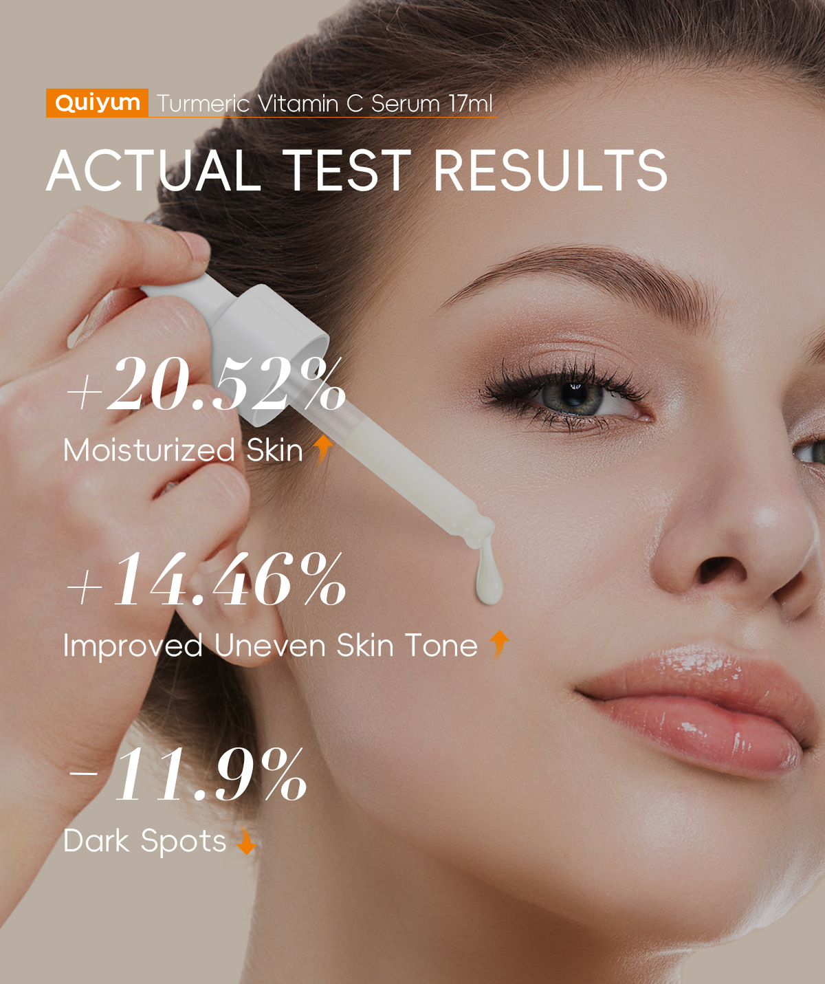quiyum cross-border new Product Turmeric Vitamin c Essence 17ml for hydrating, moisturizing and nourishing, in stock from the manufacturer undefined