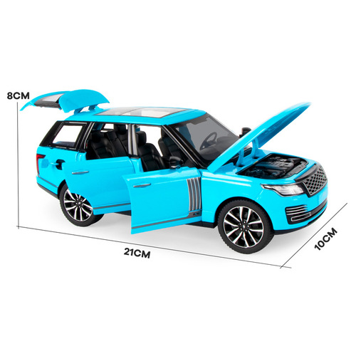1:24 Land Rover Range Rover 50th Anniversary Commemorative Doll Simulation Metal Model Car Shock Absorber Pull Back Door Opening Sound and Light Toy