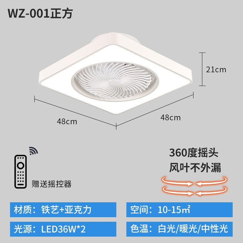 Lámpara de Ventilador de Techo de Plástico ABS, Oscilante, con Control Remoto, para Dormitorio y Estudio