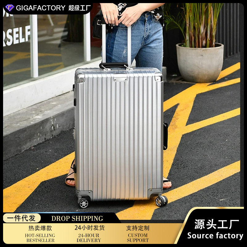Customized Luggage Aluminum Frame Suitcase Zhejiang Universal Wheel Trolley Case 20inch Carry-On Suitcase Protective Cover Travel Suitcase Password Lock Suitcase