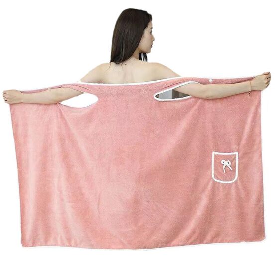 Bath Skirt Wearing Bath Towel Gown Women's Coral Fleece Sling Bath Skirt Bathrobe Factory in stock Absorbent Bath Large Bath Towel Skirt