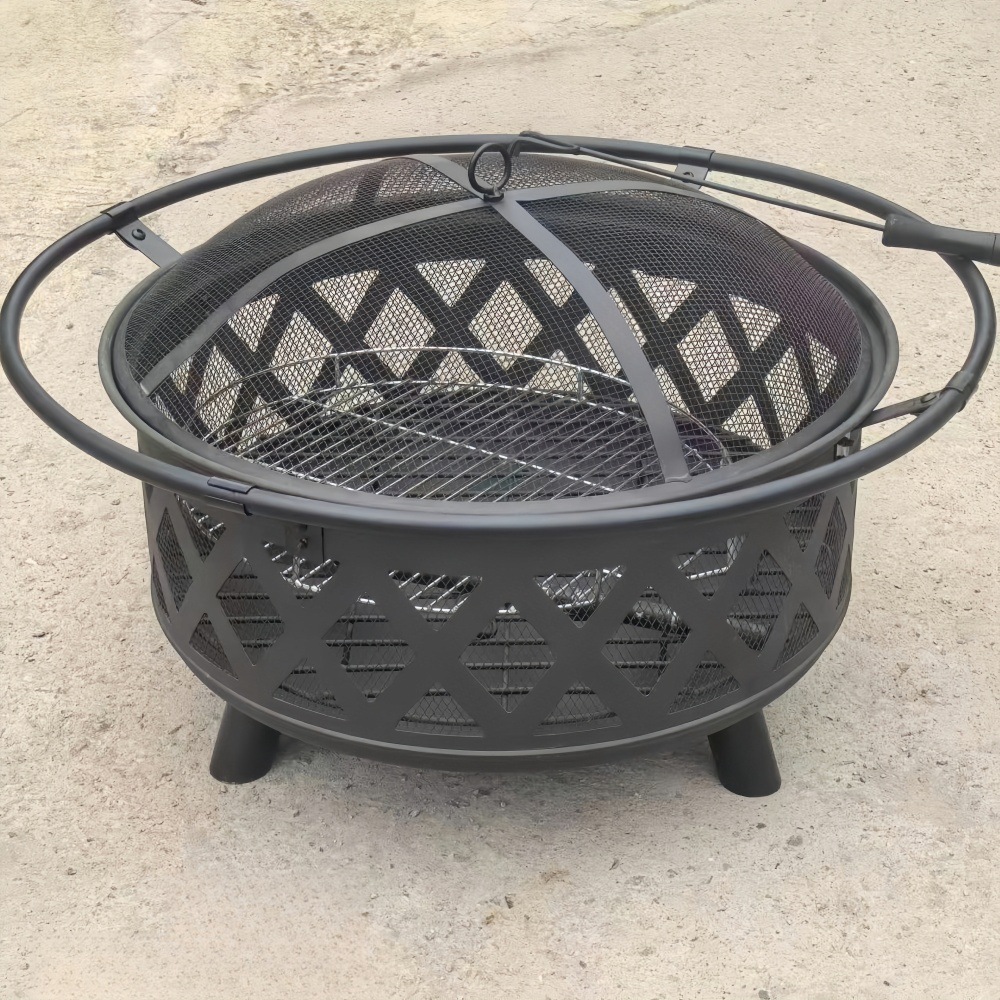 Parrilla de parrilla de doble capa cucina de fuego patio horno de calefacción al aire libre horno de parrilla giratorio horno de parrilla multifuncional horno de fuego de parrilla para cocinar té