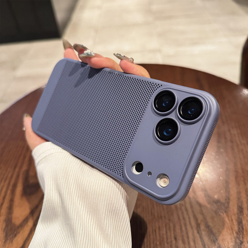 网孔透气散热适用苹果17手机壳全包镜头膜磨砂肤感iPhone16保护套|undefined