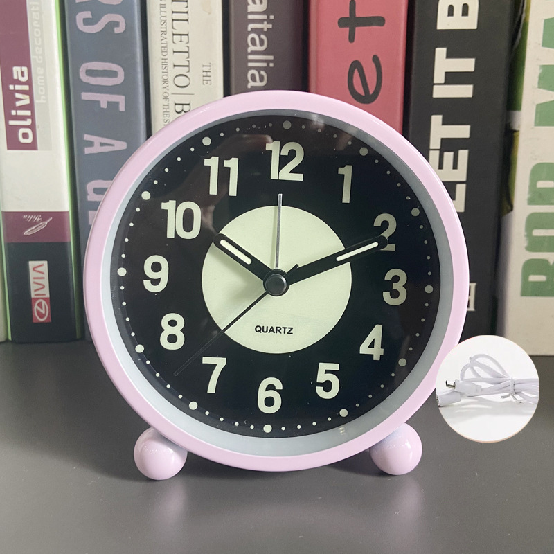Directo de fábrica moderno simple reloj despertador de moda niños estudiante reloj despertador dormitorio luminoso mudo escaneo reloj despertador de carga