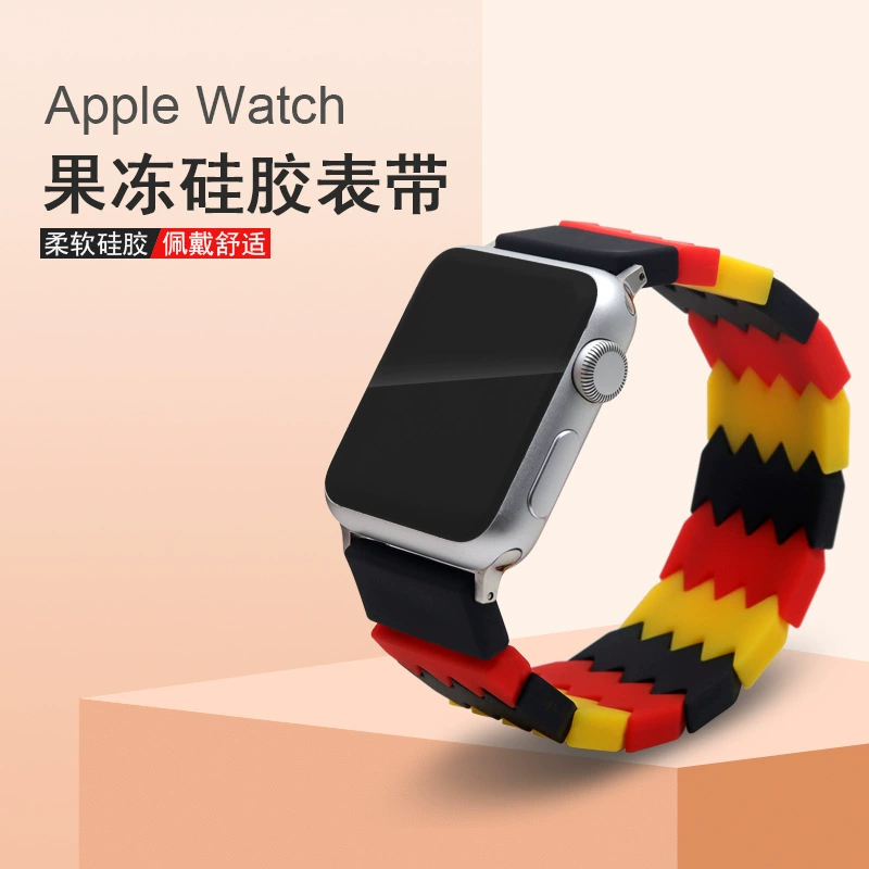 Подходит для Apple Watch (новые поколения 1/2/3/4/5/6/7/SE), цветной силиконовый желейный ремешок