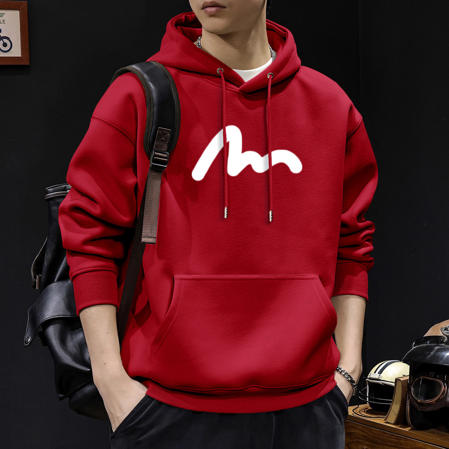 420g pesado chaqueta encapuchada de primavera y otoño marca de tendencia suelta nueva chaqueta juvenil americana vintage