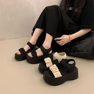 Popular Super Hot French Style Beautiful Temperament Thick-Soled Sandals for Women Summer Outer Wear 2025 New Fairy Style Sandals with Skirts