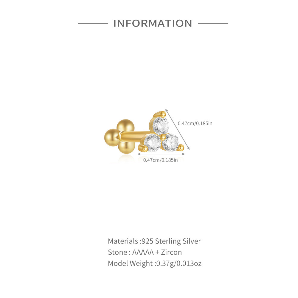 4g Weight Ear Studs Classification Ear Cartilage Rings & Studs Piercing Type 1 Piece Quantity Holiday, Daily, Party Occasion 925 Sterling Silver Material Devil's Eye, Star, Moon Pattern Women's Gender Elegant Style 1 Piece 925 Sterling Silver Devil's Eye Star Moon Ear Studs 8