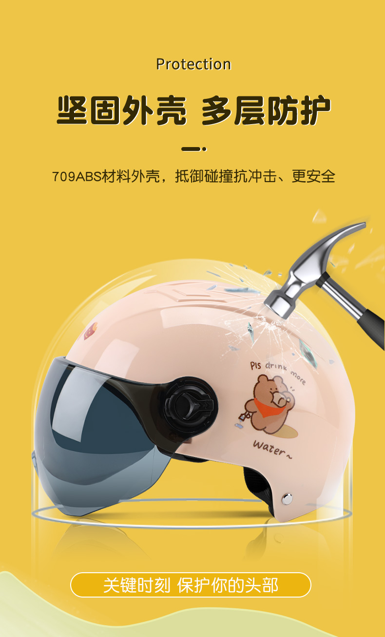 Electric Motorcycle Helmet 3C Certified Summer Half Helmet