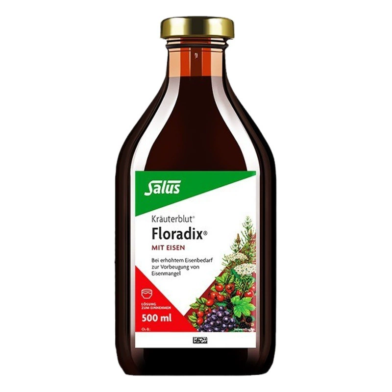 Красный железный элемент немецкого цвета Floradix, 500 мл, железная добавка для взрослых, жидкость для полости рта с кровью, салюс для беременных женщин