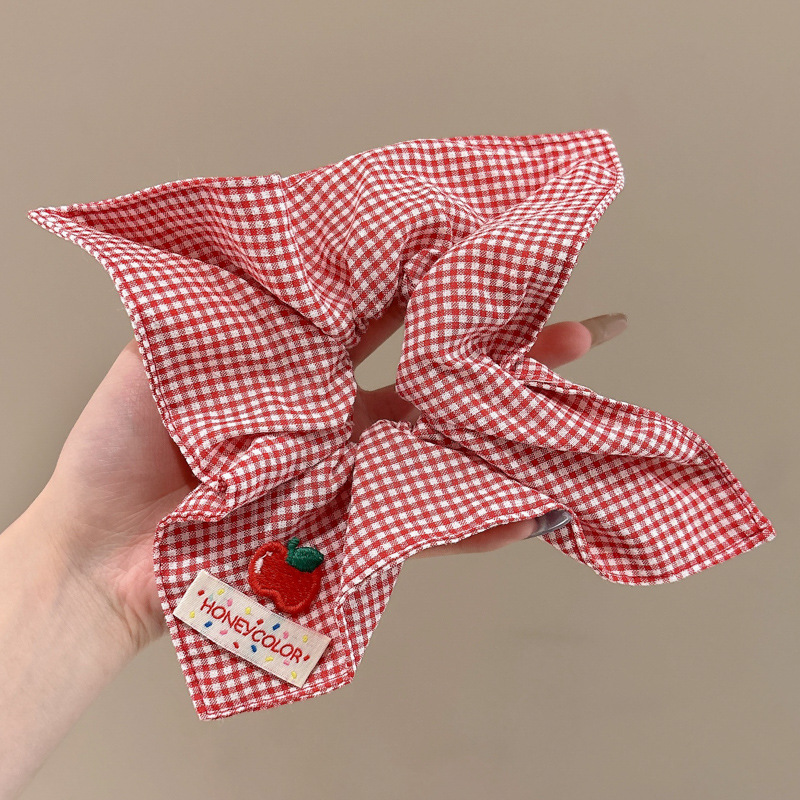 Temperamento bufanda cuadrada intestino lazo para el cabello femenino 2025 nuevo estilo súper grande cola de caballo cabeza cuerda viento perezoso banda de goma cuerda para el cabello tocado